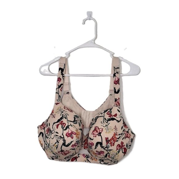 Cacique Lightly Lined Full Coverage Floral Demi Bra Sz 44D Underwire Whimsigoth - Picture 1 of 14